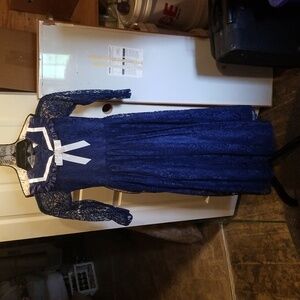 Girls Christmas Concert / Dicken's Holiday Navy Blue Lace Dress
